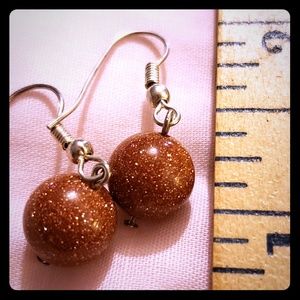 Polished sunstone earrings